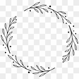 #laurel #wreath #handdrawn #round #circle #monogram - Line Art, HD Png Download - laurel png