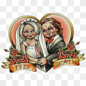 #chucky #tiffany #bride #wedding #love #horror #grunge - Chucky And Tiffany In Love, HD Png Download - chucky png