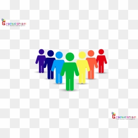 Colorful Standing Men Png And Vector - Logo Human Vector Png, Transparent Png - people standing png