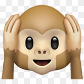 Monkey Whatsapp Emoji Ios Whatsappemoji Iosemoji Emojis - Monkey Covering Ears Emoji, HD Png Download - whatsapp symbol png
