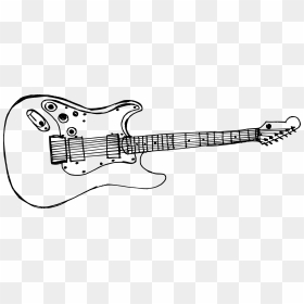 Electric Guitar Drawing Png, Transparent Png - music instruments png