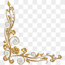 Gold Flower Border Png - Border Design Gold Png, Transparent Png - raksha bandhan png