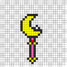 Sailor Moon Crecent Wand Perler Bead Pattern / Bead - Sailor Moon Perler Bead Pattern, HD Png Download - wand png