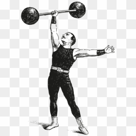 Strongman Barbell Olympic Weightlifting Dumbbell Exercise - Weight Lifting Vintage, HD Png Download - barbell png