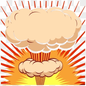 Clipart Explosion Mushroom Cloud - Mushroom Cloud Atomic Bomb Cartoon, HD Png Download - mushroom cloud png