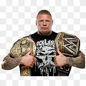 Lesnar And The Belts - Wwe Brock Lesnar Wwe World Heavyweight Champion, HD Png Download - brock lesnar png