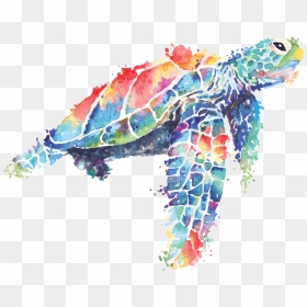 Watercolor Sea, HD Png Download - sea turtle png