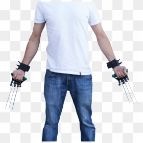 Dual Z Slayer Dagger Claw Three Blade Gloves, , Panther - Standing, HD Png Download - claw marks png