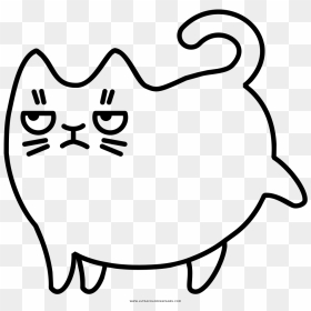 Grumpy Cat Coloring Page - Grumpy Cat Line Drawing, HD Png Download - grumpy cat png
