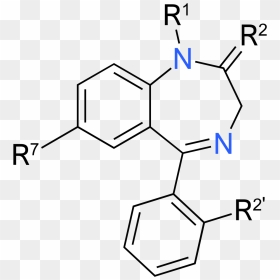 General Structure Of Benzodiazepine, HD Png Download - xanax png