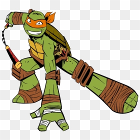 Ninja Turtle Clipart Png - Cartoon Michelangelo Ninja Turtle, Transparent Png - ninja turtles png