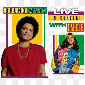3 Of 4 Bruno Mars & Cardi B Tickets 24k Magic Tour - Bruno Mars Apollo Cbs, HD Png Download - cardi b png