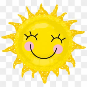 Smiley Sunshine Sun Balloon - Smiling Sunshine, HD Png Download - sun emoji png