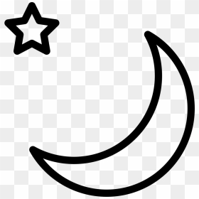 Moon And Star Outlines Svg Png Icon Free Download - Transparent Background Moon Clipart Black And White, Png Download - star outline png