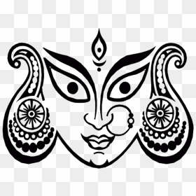 Maa Durga Pencil Sketch, HD Png Download - navratri png
