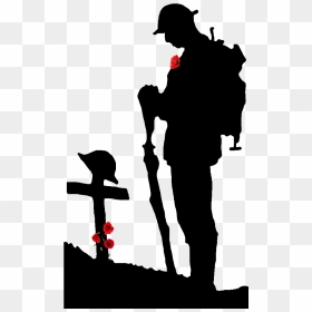 Australian Soldier Attention Silhouette, HD Png Download - soldier silhouette png