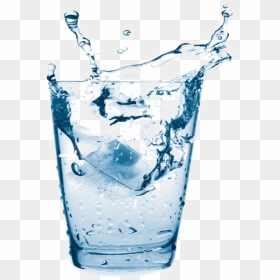 Water Glass Splash Png Transparent Image - Ice Cold Glass Of Water, Png Download - glass of water png