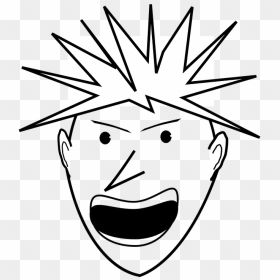 Man Angry Face Head Yelling S - Angry Black And White Clip Art, HD Png Download - angry face png