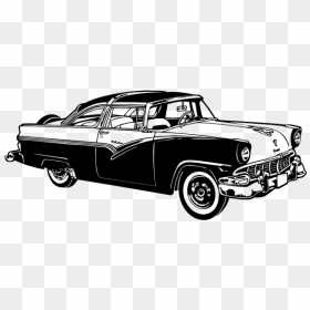 Classic American Car Silhouette - Classic Car Pic Art, HD Png Download - car silhouette png
