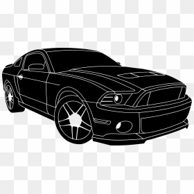 Transparent Vcarve Clipart - Ford Mustang Silhouette Vector, HD Png Download - car silhouette png