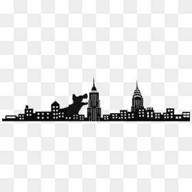 City Clipart Evening - Dogzilla Clipart, HD Png Download - city silhouette png