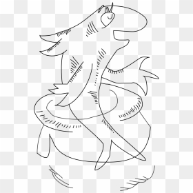 Dr Seuss Cat In The Hat Fish Drawing Outline By Workfromhomegal - Dr Seuss Drawing Of Arms, HD Png Download - cat in the hat png