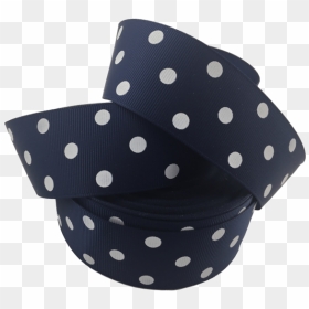 Ribbons [tag] Navy Blue Polka Dot Grosgrain Ribbon - Polka Dot, HD Png Download - polka dots png