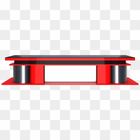 Red Color News Desk Free Png File Download - News Table Green Screen, Transparent Png - red rectangle png