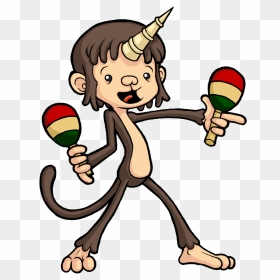 Well, This Is A Monkey With Maracas Maraca Monkey= - Clipart Monkey Playing Maracas, HD Png Download - maracas png