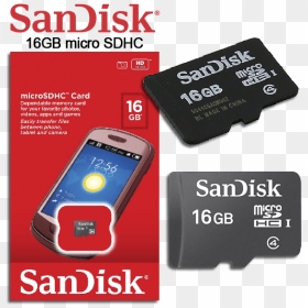 16 Gb Sandisk Memory Card, HD Png Download - memory card png