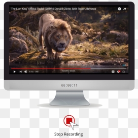 Alt - Lion Looking Water, HD Png Download - recording png