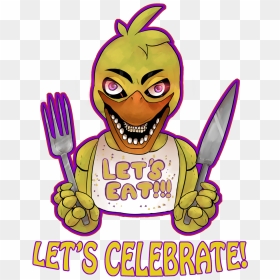 Lets Eat Lets Celebrate Five Nights At Freddy"s 2 Food - Chica Drawings Five Nights At Freddy's, HD Png Download - five nights at freddy's png