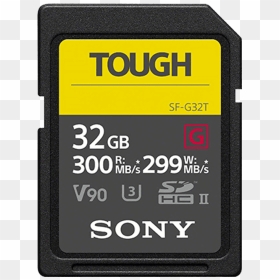 32gb Sf G Tough Series Uhs Ii Sd Memory Card, , Product - Sony Tough Memory Cards, HD Png Download - memory card png