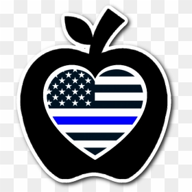 Thin Blue Line Heart Flag Apple - Scrubs Flag Not All Heroes Wear Capes My Wife Wears, HD Png Download - made in usa png