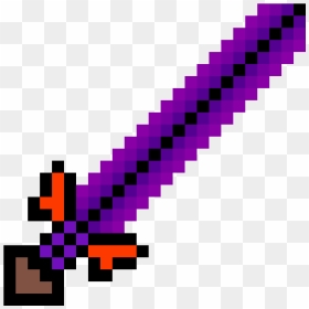 Minecraft Obsidian Sword - Sword Pixel Art, HD Png Download - minecraft sword png