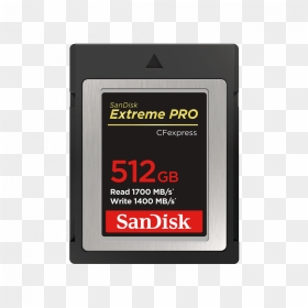 Sandisk Extreme Pro Cfexpress Card Type B - Sandisk Cfexpress 512, HD Png Download - memory card png