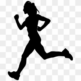 Silhouette Running Clip Art - Running Woman Silhouette Png, Transparent Png - runner png