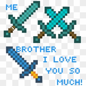 Me And Brother On Minecraft With Swords - Minecraft Swords, HD Png Download - minecraft sword png