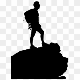 Silhouette Hiking Png, Transparent Png - cliff png