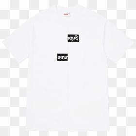 Supreme Cdg Split Box Logo Tee , Png Download - White Gucci T Shirt Png, Transparent Png - supreme box logo png