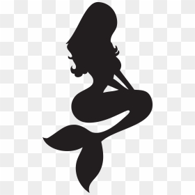 Ariel Silhouette Stencil The Little Mermaid - Free Printable Mermaid Silhouette, HD Png Download - mermaid silhouette png