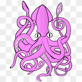 Giant Squid Png Picture - Squid Transparent Background Pink, Png Download - squid png