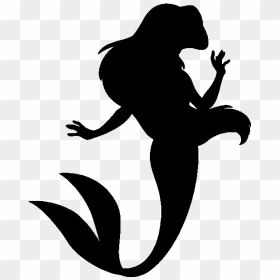 Little Mermaid Silhouette - Little Mermaid Ariel Silhouette, HD Png Download - mermaid silhouette png