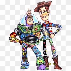 Toy Story Character Buzz Lightyear And Woody Shirt, - Draw Toy Story Characters, HD Png Download - woody png