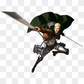 Attack On Titan Erwin Smith Attacking - Attack On Titan Erwin Png, Transparent Png - attack on titan png