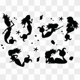 Mermaid Silhouette Scalable Vector Graphics - Swimming Mermaid Vector Free, HD Png Download - mermaid silhouette png