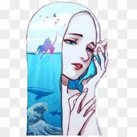 #girl #ocean #waves The Girl Of The Ocean #onerror='this.onerror=null; this.remove();' XYZwave - Ocean Waves And Girl, HD Png Download - ocean waves png