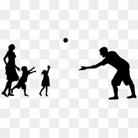 Family Fun Silhouette Clip Arts - Kids Playing Silhouette Png, Transparent Png - fun png