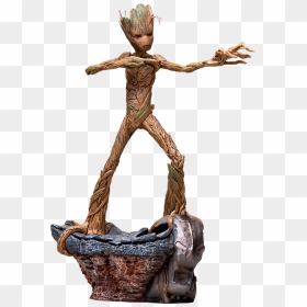 Marvel Groot Statue By Iron Studios - Avengers End Game 1 10 Statue, HD Png Download - baby groot png