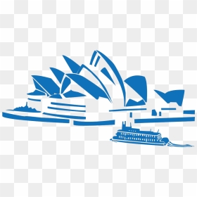 Sydney Opera House Blue Silhouette Svg Clip Arts - Sydney Opera House Vector Png, Transparent Png - house silhouette png